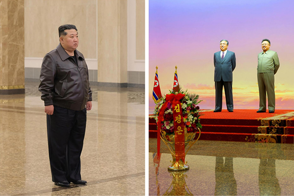 경애하는 김정은동지께서 조선로동당창건 80돐을 성대히 경축한 영광을 안으시고 금수산태양궁전을 찾으시였다








 