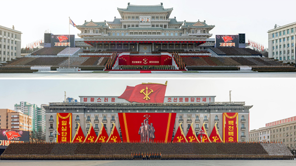 경애하는 김정은동지께서 조선로동당 제9차대회기념 열병식 참가부대 지휘관, 병사들과 기념사진을 찍으시였다





 