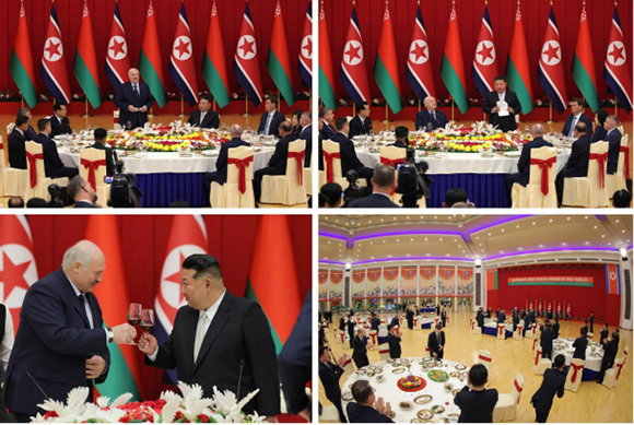 벨라루씨공화국 대통령을 환영하는 연회 진행





 